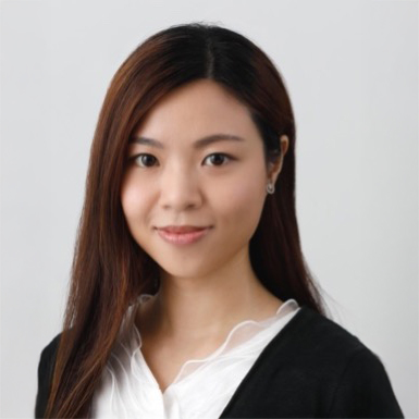 Ms Esther MAK, smiling professional portrait against light background