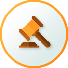 Gavel icon representing arbitration or legal decision-making.