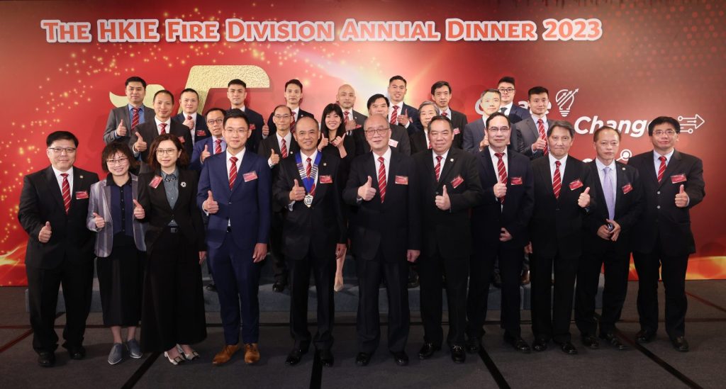 Fire division members thumbs up