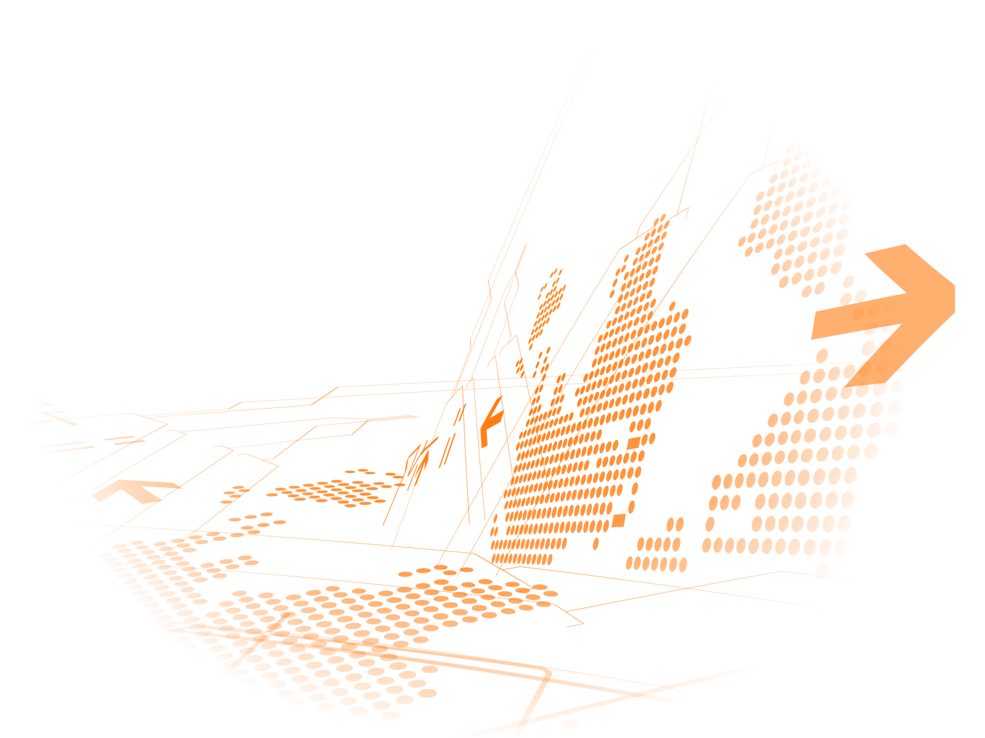 Orange line art illustration of a stylized presidential podium with directional arrows.