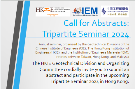 HKIE Geotech Tripartite Seminar 2024 call for abstracts