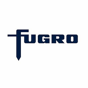 Fugro company logo in dark blue on white background