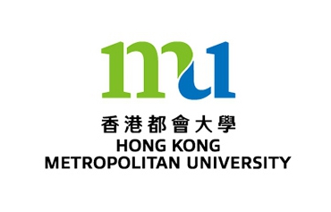 "Hong Kong Metropolitan University logo with stylized green and blue ""mu"" mark"